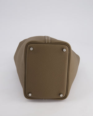 *RARE* Hermès Picotin Lock Bag 18cm in Etoupe Clemence Leather with Palladium Hardware