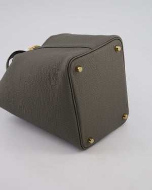 *HOT* Hermès Picotin Lock Bag 18cm in Gris Meyer Clemence Leather with Gold Hardware