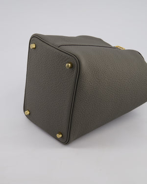 *HOT* Hermès Picotin Lock Bag 18cm in Gris Meyer Clemence Leather with Gold Hardware