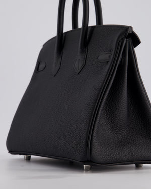 *RARE* Hermès Birkin 25 Retourne Bag in Noir Togo Leather with Palladium Hardware