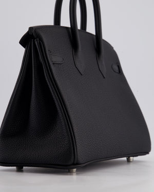 *RARE* Hermès Birkin 25 Retourne Bag in Noir Togo Leather with Palladium Hardware