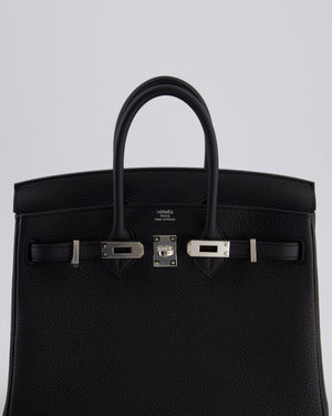 *RARE* Hermès Birkin 25 Retourne Bag in Noir Togo Leather with Palladium Hardware