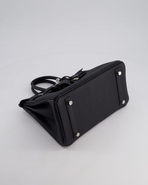 *RARE* Hermès Birkin 25 Retourne Bag in Noir Togo Leather with Palladium Hardware