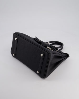 *RARE* Hermès Birkin 25 Retourne Bag in Noir Togo Leather with Palladium Hardware