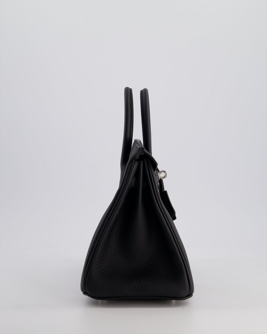 *RARE* Hermès Birkin 25 Retourne Bag in Noir Togo Leather with Palladium Hardware