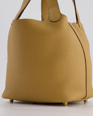 Hermès Picotin Lock Bag 18cm in Biscuit Clemence Leather with Gold Hardware