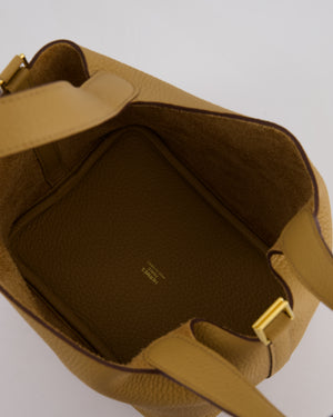 Hermès Picotin Lock Bag 18cm in Biscuit Clemence Leather with Gold Hardware
