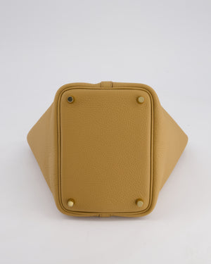 Hermès Picotin Lock Bag 18cm in Biscuit Clemence Leather with Gold Hardware