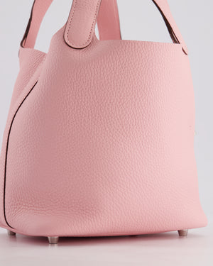 *SUPER HOT* Hermès Picotin Lock Bag 18cm in Rose Sakura Clemence Leather with Palladium Hardware