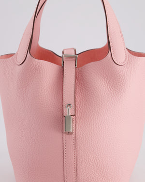 *SUPER HOT* Hermès Picotin Lock Bag 18cm in Rose Sakura Clemence Leather with Palladium Hardware