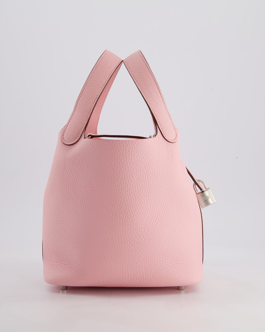 *SUPER HOT* Hermès Picotin Lock Bag 18cm in Rose Sakura Clemence Leather with Palladium Hardware