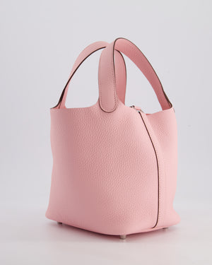 *SUPER HOT* Hermès Picotin Lock Bag 18cm in Rose Sakura Clemence Leather with Palladium Hardware