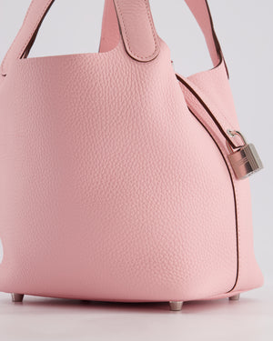 *SUPER HOT* Hermès Picotin Lock Bag 18cm in Rose Sakura Clemence Leather with Palladium Hardware