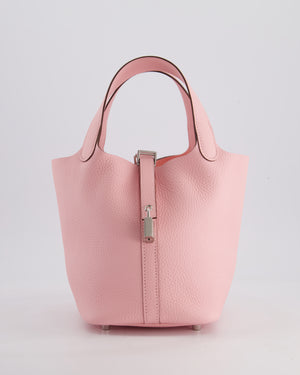 *SUPER HOT* Hermès Picotin Lock Bag 18cm in Rose Sakura Clemence Leather with Palladium Hardware