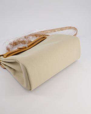 Hermès Herbag 31 Zip Bag in Beton Toile Officier Canvas, Naturel Sable Vache Hunter Leather with Palladium Hardware