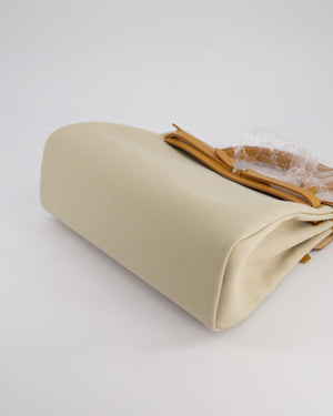 Hermès Herbag 31 Zip Bag in Beton Toile Officier Canvas, Naturel Sable Vache Hunter Leather with Palladium Hardware