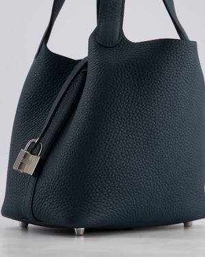 Hermès Picotin Lock Bag 18cm in Vert Cypres Clemence Leather with Palladium Hardware