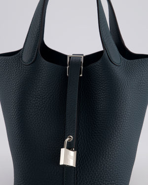 Hermès Picotin Lock Bag 18cm in Vert Cypres Clemence Leather with Palladium Hardware