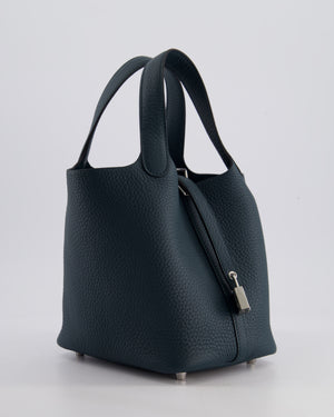 Hermès Picotin Lock Bag 18cm in Vert Cypres Clemence Leather with Palladium Hardware
