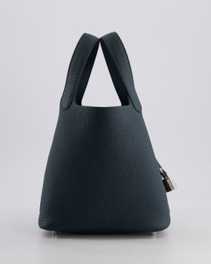 Hermès Picotin Lock Bag 18cm in Vert Cypres Clemence Leather with Palladium Hardware