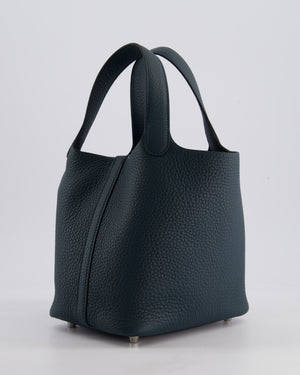 Hermès Picotin Lock Bag 18cm in Vert Cypres Clemence Leather with Palladium Hardware