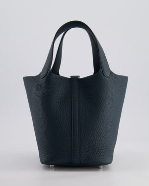 Hermès Picotin Lock Bag 18cm in Vert Cypres Clemence Leather with Palladium Hardware