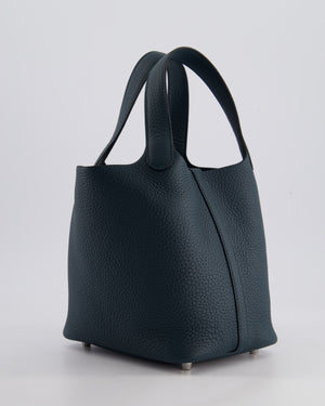 Hermès Picotin Lock Bag 18cm in Vert Cypres Clemence Leather with Palladium Hardware