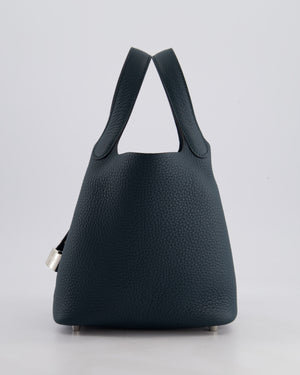 Hermès Picotin Lock Bag 18cm in Vert Cypres Clemence Leather with Palladium Hardware