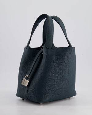 Hermès Picotin Lock Bag 18cm in Vert Cypres Clemence Leather with Palladium Hardware