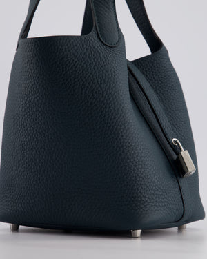 Hermès Picotin Lock Bag 18cm in Vert Cypres Clemence Leather with Palladium Hardware