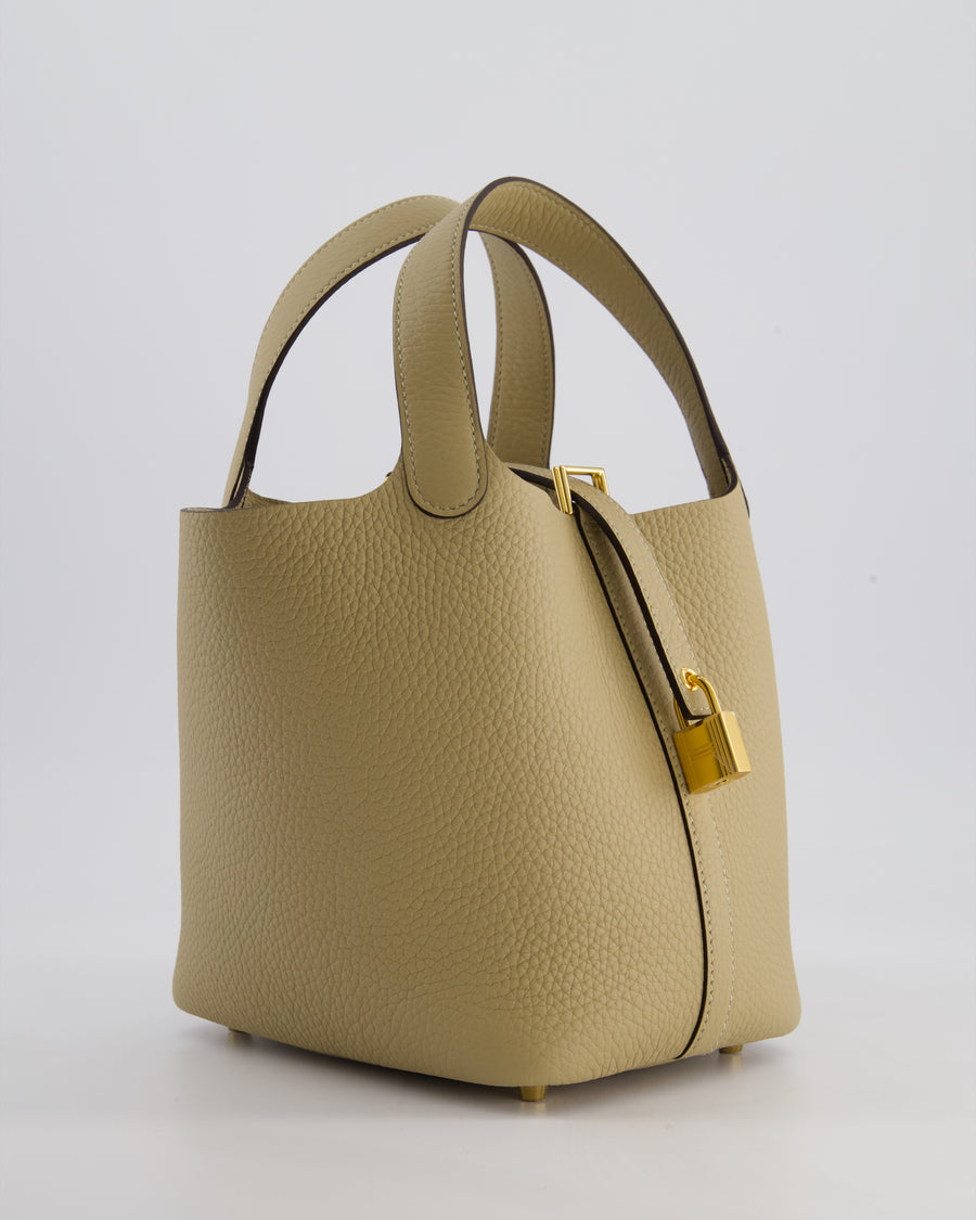 *HOT COLOUR* Hermès Picotin Lock Bag 18cm in Trench Clemence Leather with Gold Hardware