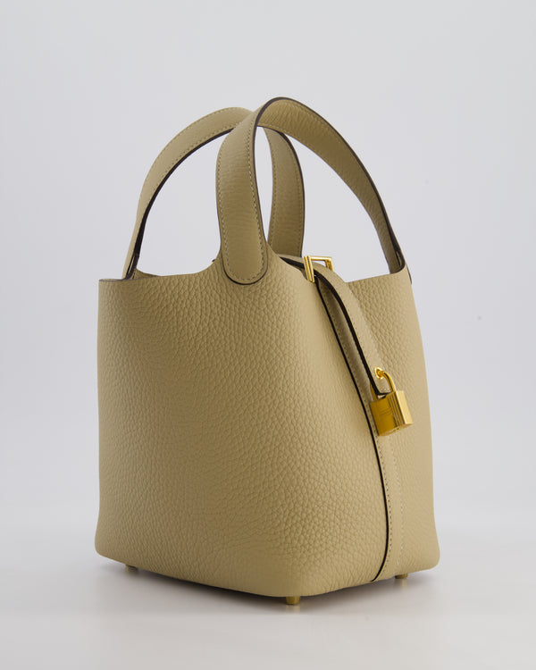 *HOT COLOUR* Hermès Picotin Lock Bag 18cm in Trench Clemence Leather with Gold Hardware
