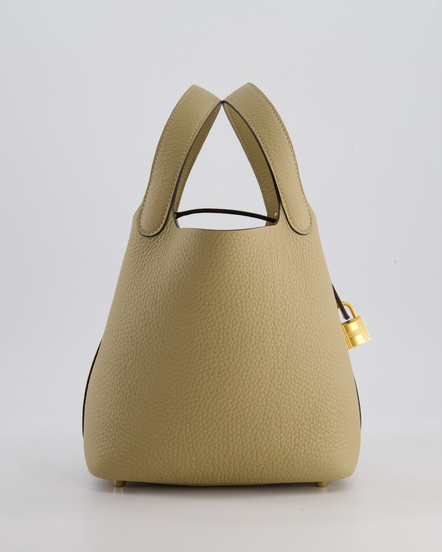 *HOT COLOUR* Hermès Picotin Lock Bag 18cm in Trench Clemence Leather with Gold Hardware