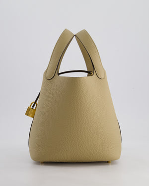 *HOT COLOUR* Hermès Picotin Lock Bag 18cm in Trench Clemence Leather with Gold Hardware