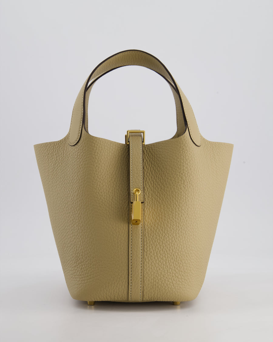 *HOT COLOUR* Hermès Picotin Lock Bag 18cm in Trench Clemence Leather with Gold Hardware
