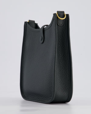 *HOT COLOUR* Hermès Mini Evelyne 16 Bag in Vert Mangrove Clemence Leather with Permabrass Hardware
