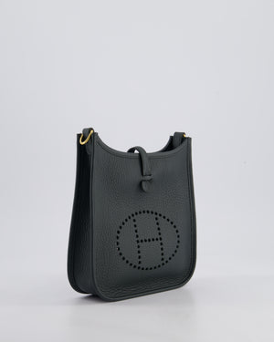 *HOT COLOUR* Hermès Mini Evelyne 16 Bag in Vert Mangrove Clemence Leather with Permabrass Hardware