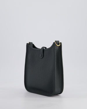 *HOT COLOUR* Hermès Mini Evelyne 16 Bag in Vert Mangrove Clemence Leather with Permabrass Hardware