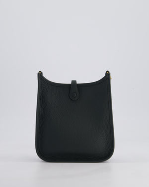 *HOT COLOUR* Hermès Mini Evelyne 16 Bag in Vert Mangrove Clemence Leather with Permabrass Hardware