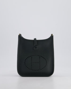 *HOT COLOUR* Hermès Mini Evelyne 16 Bag in Vert Mangrove Clemence Leather with Permabrass Hardware