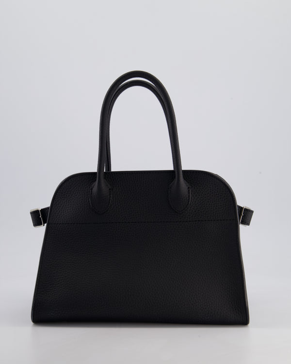 The Row Margaux 10 in Black Leather with Silver Hardware