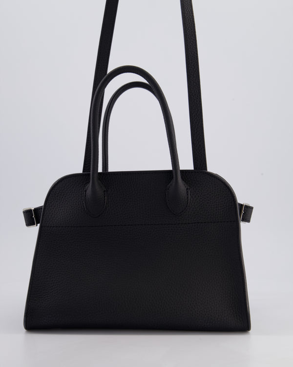 The Row Margaux 10 in Black Leather with Silver Hardware