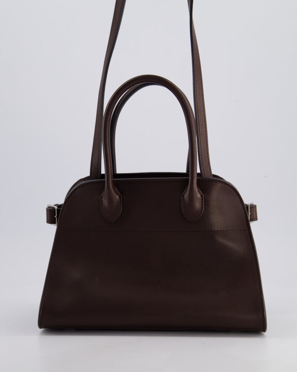 The Row Margaux 10 in Burgundy Saddle Leather with Silver Hardware