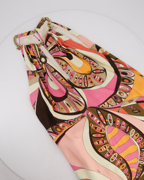 Emilio Pucci Mini Multicolour Patterned Dress with Chain Detail Size IT 38 (UK 6)