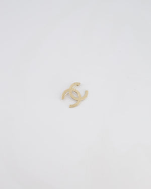 Chanel 16B Champagne Gold CC Textured Brooch