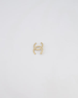Chanel 16B Champagne Gold CC Textured Brooch