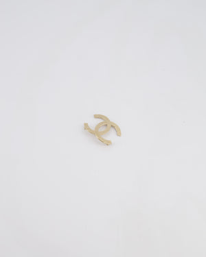 Chanel 16B Champagne Gold CC Textured Brooch