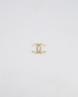 Chanel 16B Champagne Gold CC Textured Brooch