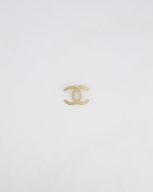 Chanel 16B Champagne Gold CC Textured Brooch