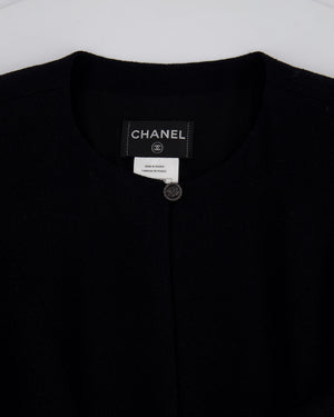 Chanel 09A Black Wool Short Dress with Crystal CC Buttons & CC Belt Details Size FR 34 (UK 6) RRP £3120